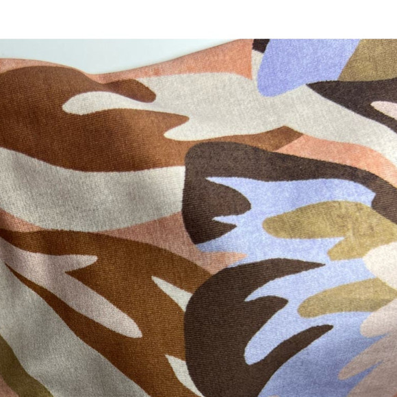 NWT Fox Stone Swim LeLe Bikini Top, Bandeau, Pastel Petal Brown/Pink, size Large - Picture 13 of 16